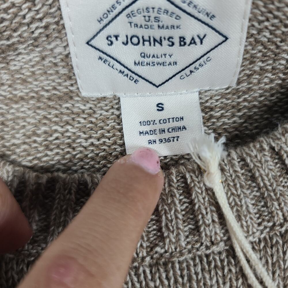 St Johns Bay Nautical Fisherman blue men's sweater size S Gorpcore Office - Picture 6 of 7